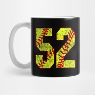 Fastpitch Softball Number 52 #52 Softball Shirt Jersey Uniform Favorite Player Biggest Fan Mug